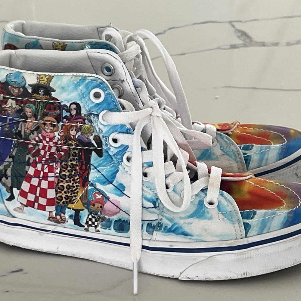 Vans White and Blue Sneakers